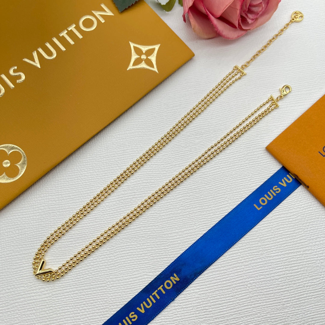 Multi-Strand Ball Chain Monogram Necklace & Bracelet Set