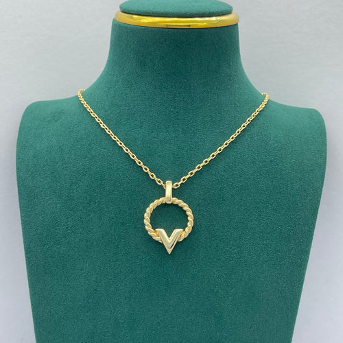 Braided Rope Texture V-Logo Jewelry Set
