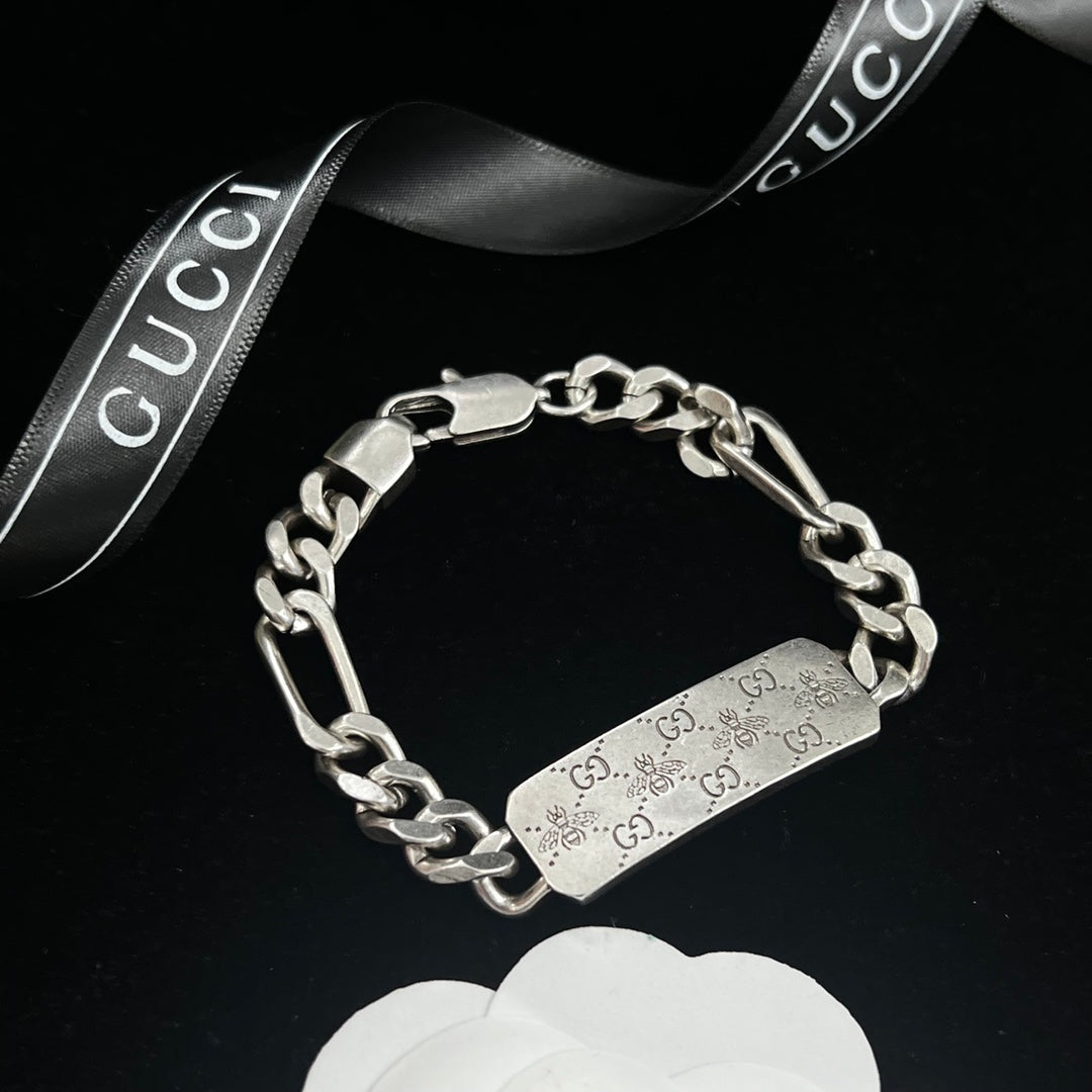 Silver Logo Dog Tag Jewelry Set