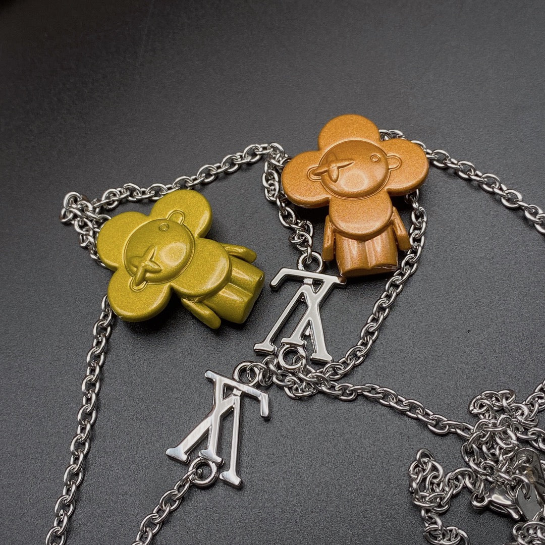 Vivienne Doll Figure Charm Long Chain Necklace – Multi-Color
