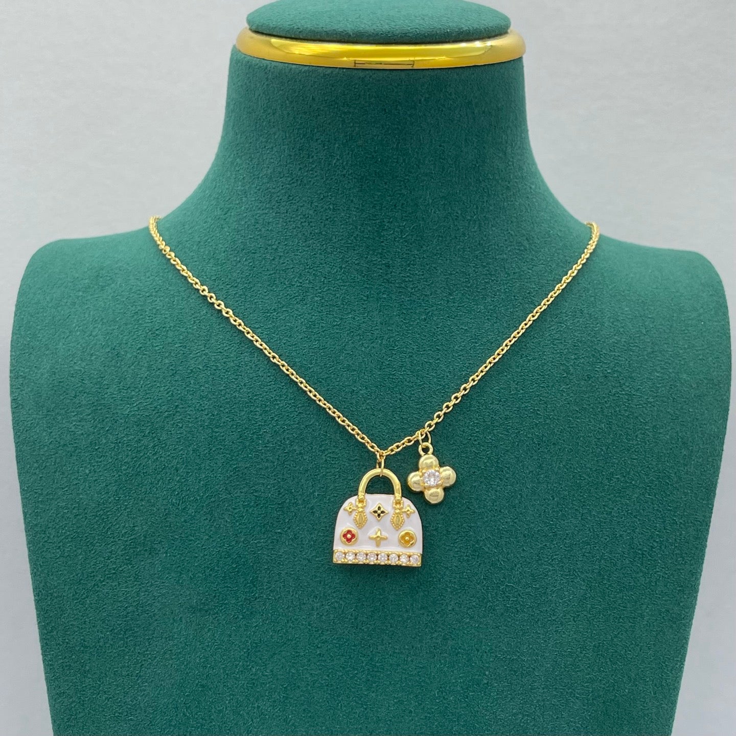 Sweet Monogram Mini Purse Charm Jewelry Set