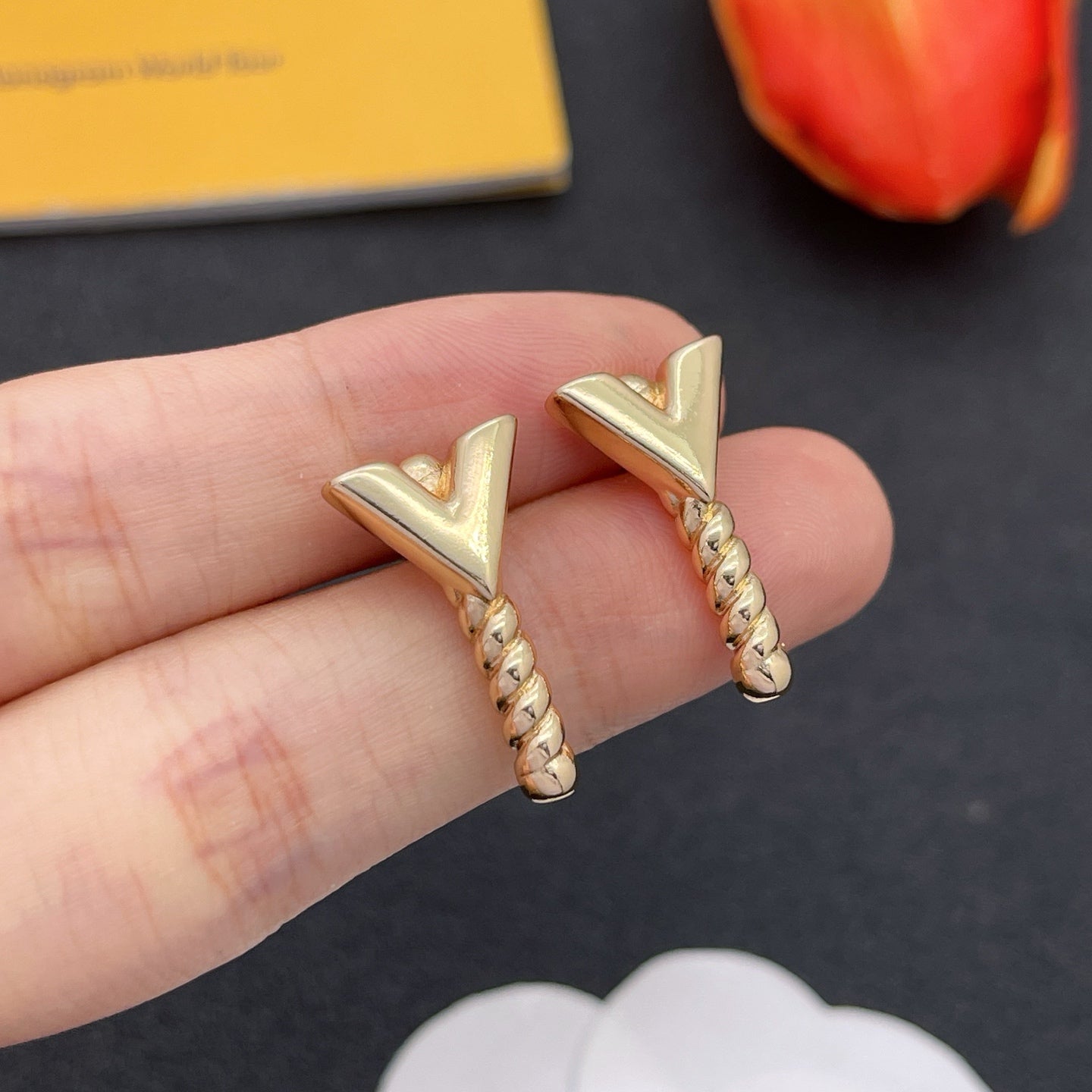 Braided Rope Texture V-Logo Jewelry Set