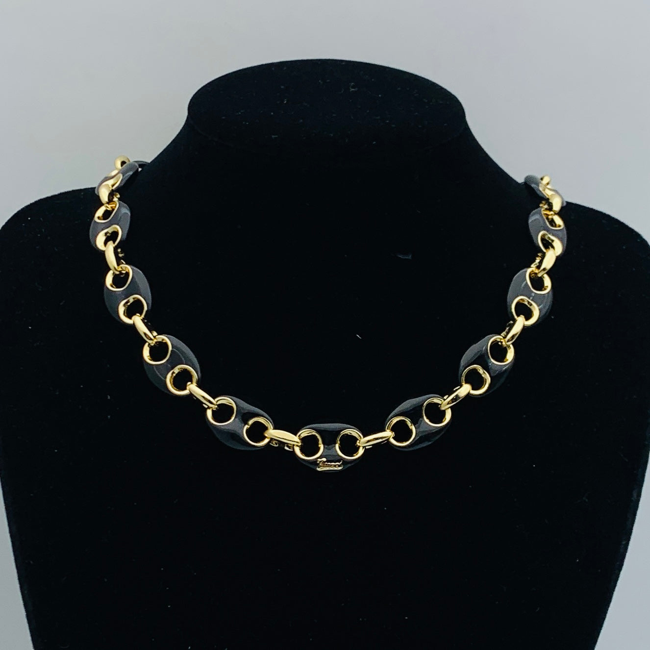 Black Enamel Chain Jewelry Set