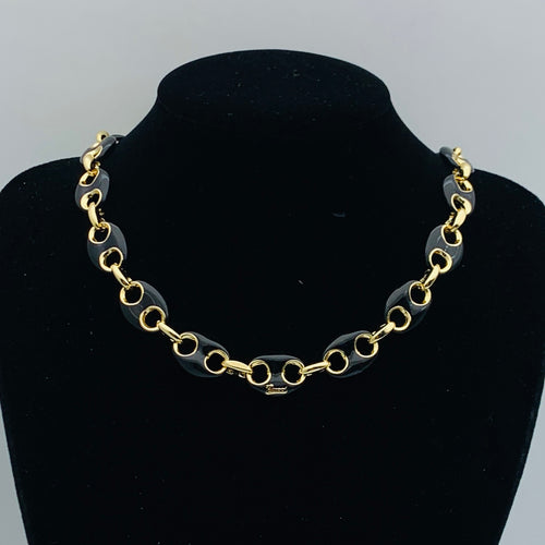 Black Enamel Chain Jewelry Set