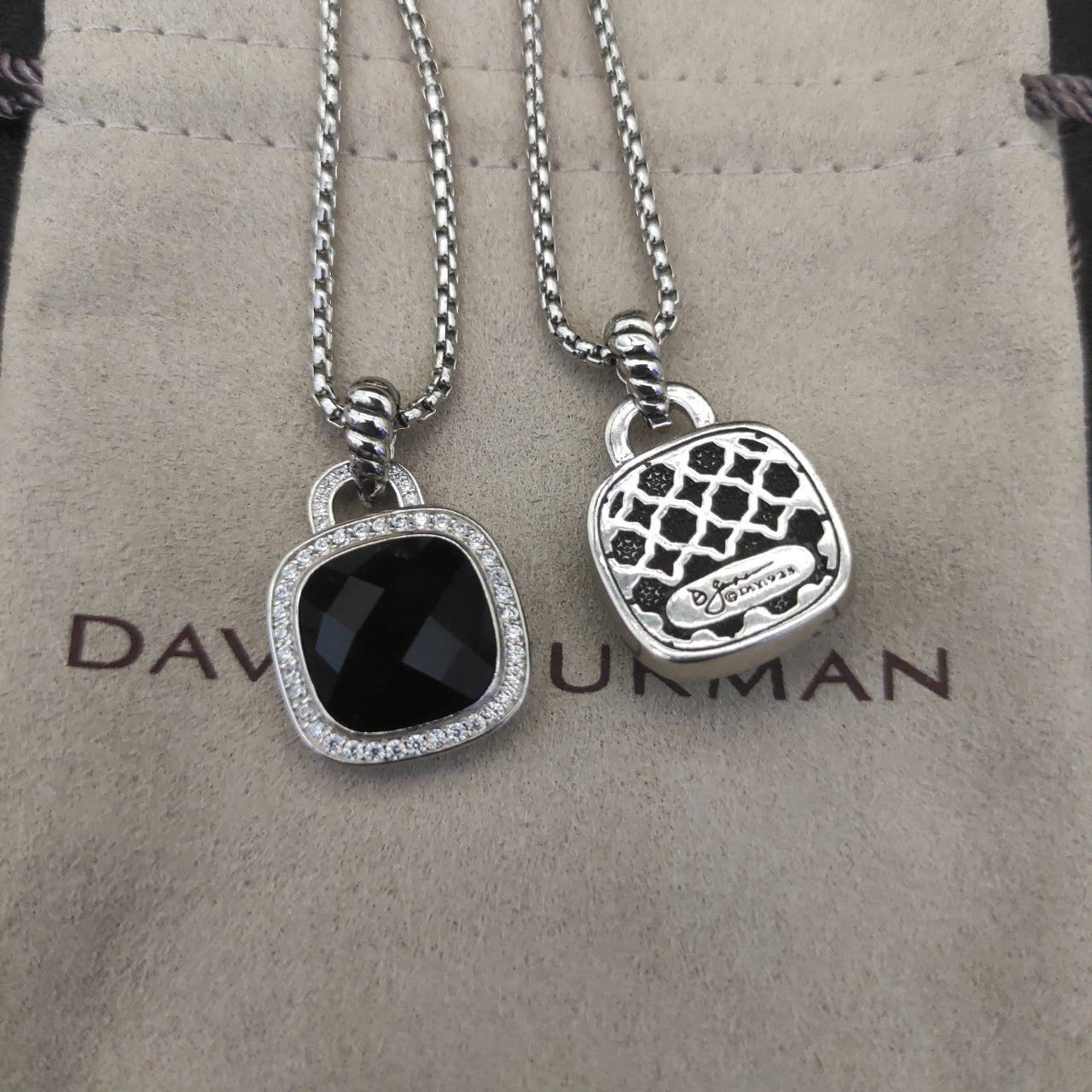 Colorful Crystal Square Pendant Necklace & Ring Set