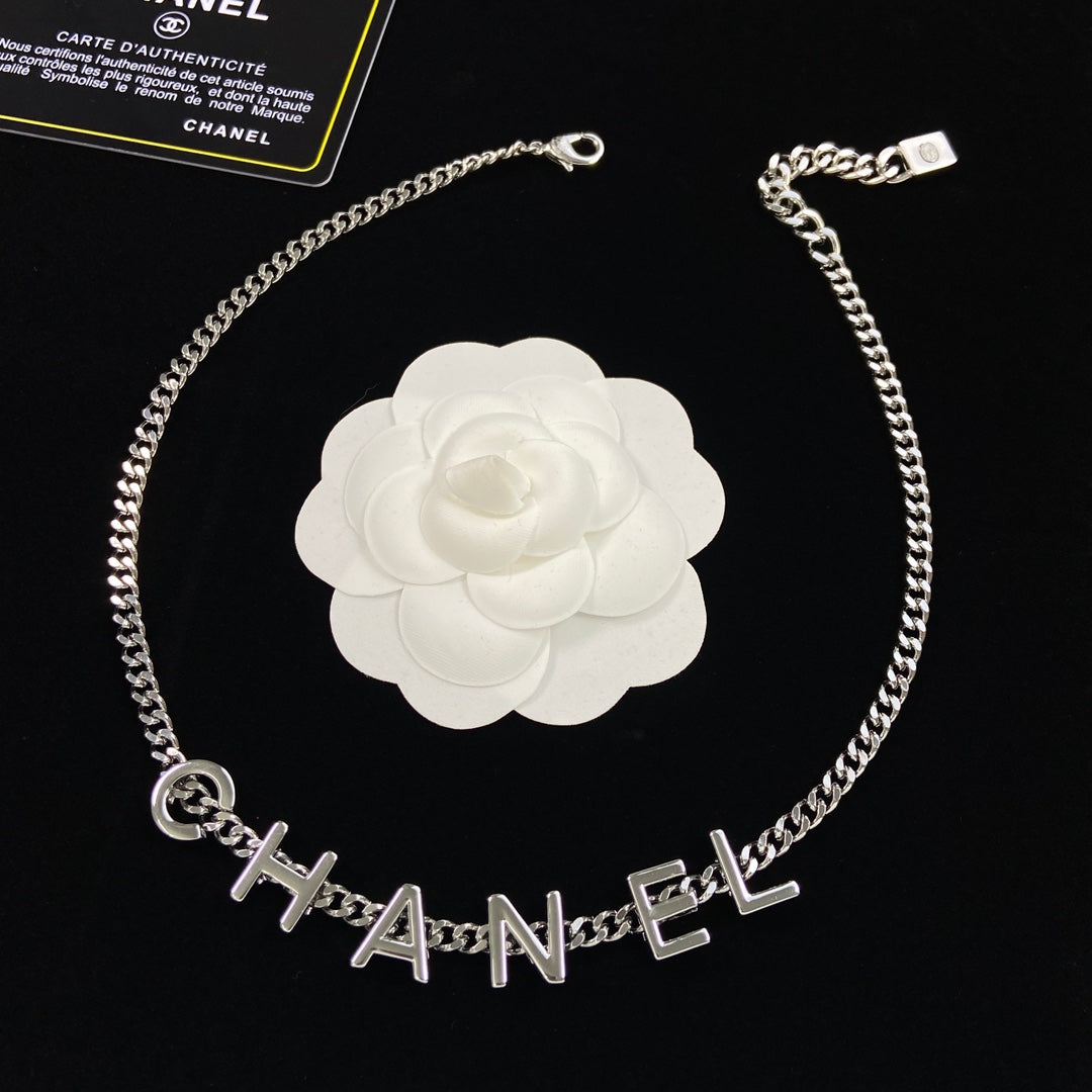 Letter Charm Cuban Chain Necklace
