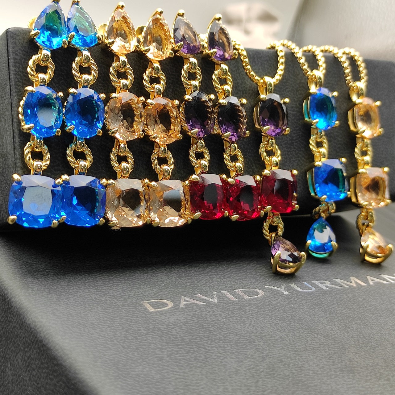 Colorful Gemstone Rope Chain Bracelet