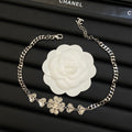 Crystal Teardrop Floral Cluster Jewelry Set
