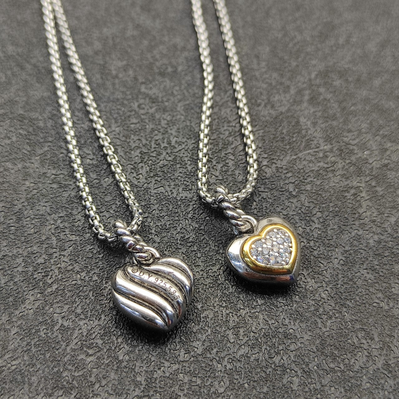 Pavé & Ruby Heart Charm Necklace