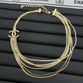 CC Logo Multi-Strand Snake Chain Choker Necklace