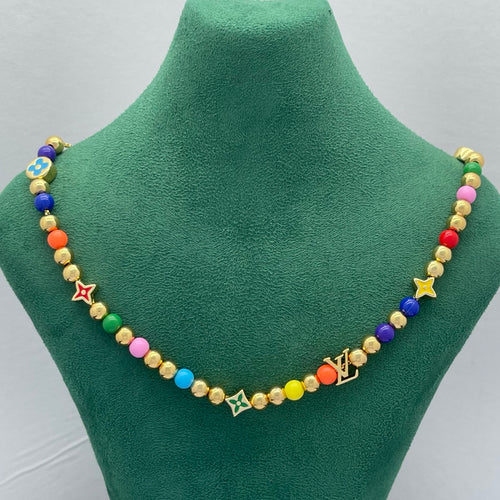 Colorful Beaded Necklace & Bracelet Set