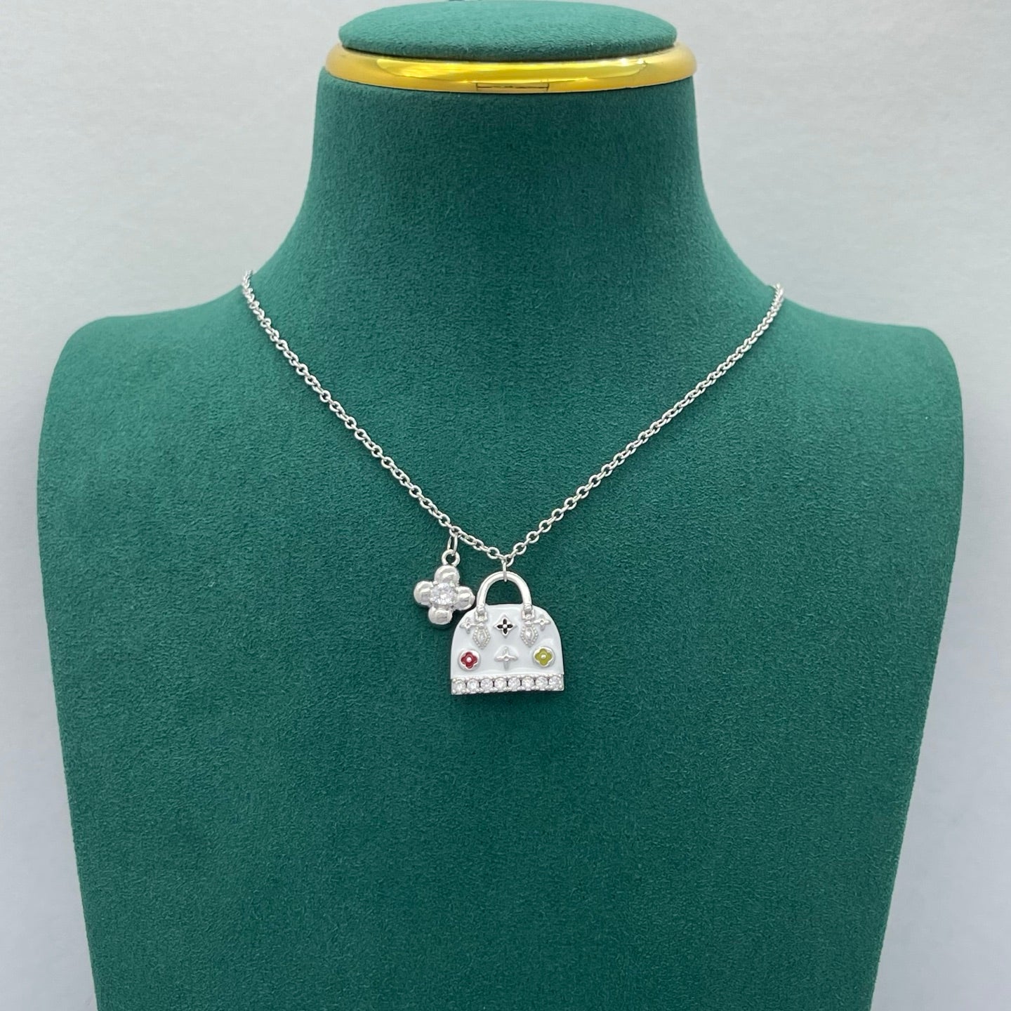 Sweet Monogram Mini Purse Charm Jewelry Set