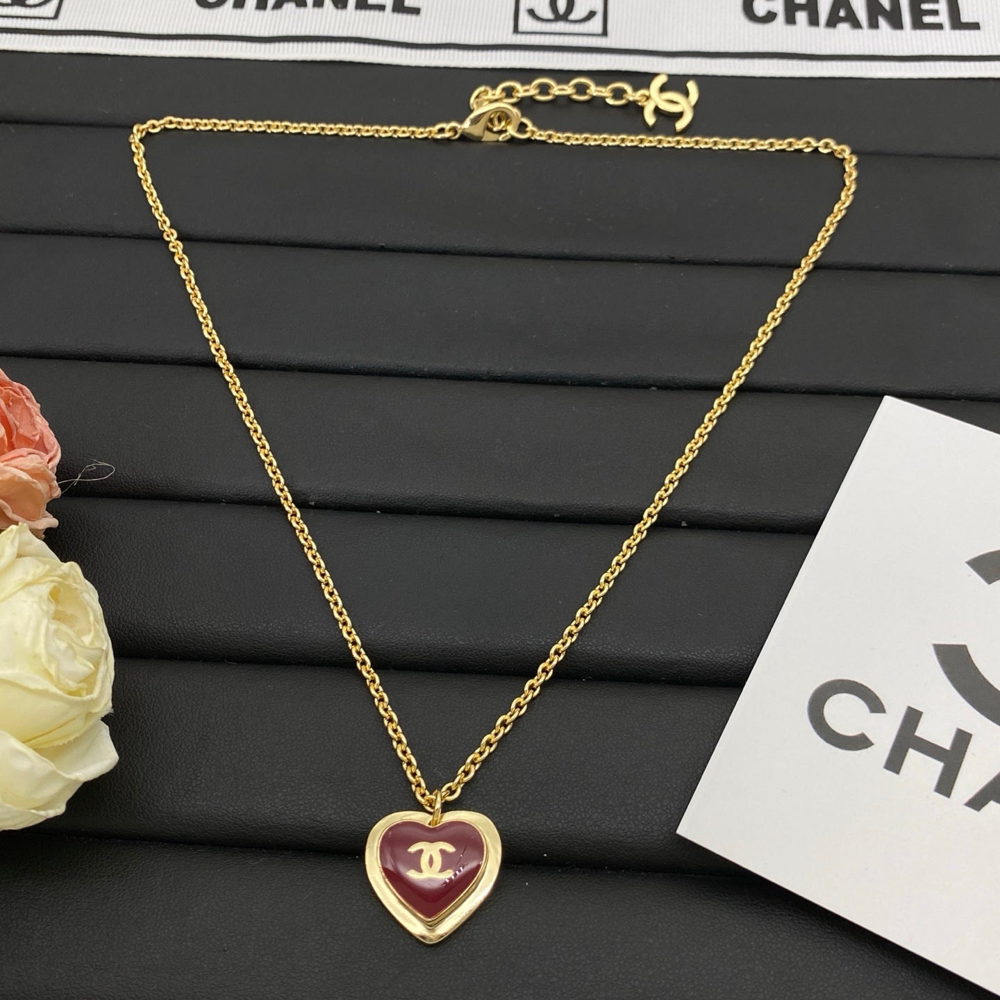 Golden Heart Pendant & Drop Earring Set