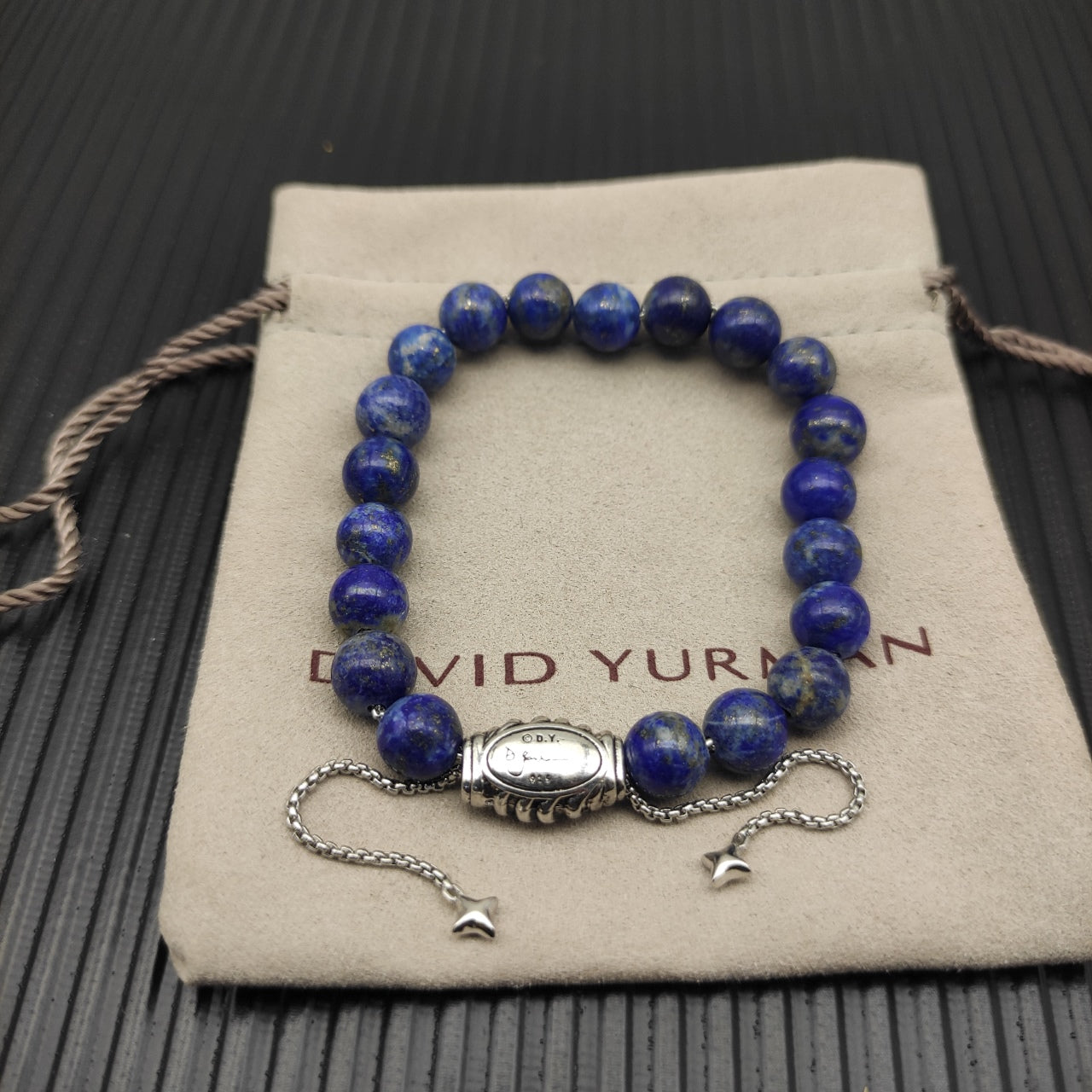 Natural Gemstone Bead Stretch Bracelet with Star Charm