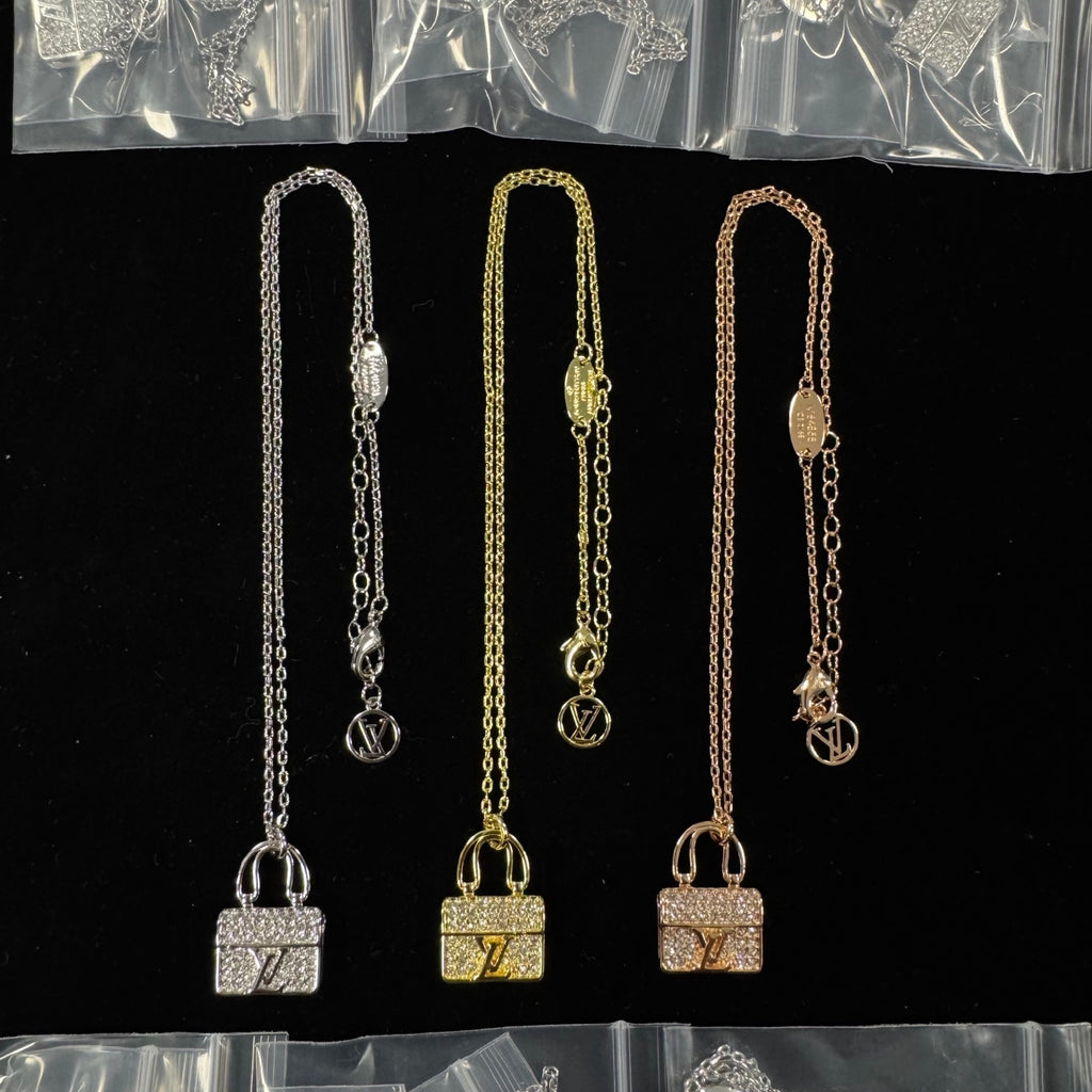Pavé Minaudière Bag Charm Pendant Necklace