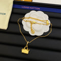 3D Mini Monogram Handbag Charm Pendant Necklace – Gold & Silver-Tone Chain