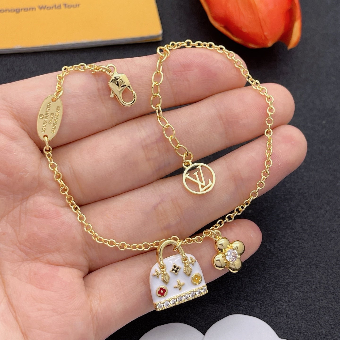 Sweet Monogram Mini Purse Charm Jewelry Set