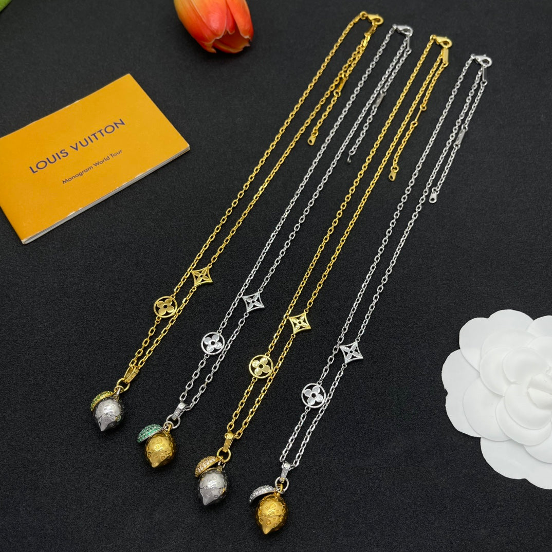Lemon Charm Clover Station Necklace