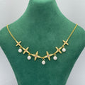 Pearl & Flower Cluster Pendant Jewelry Set