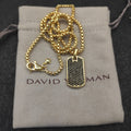 Pavé Crystal Dog Tag Chain Necklace