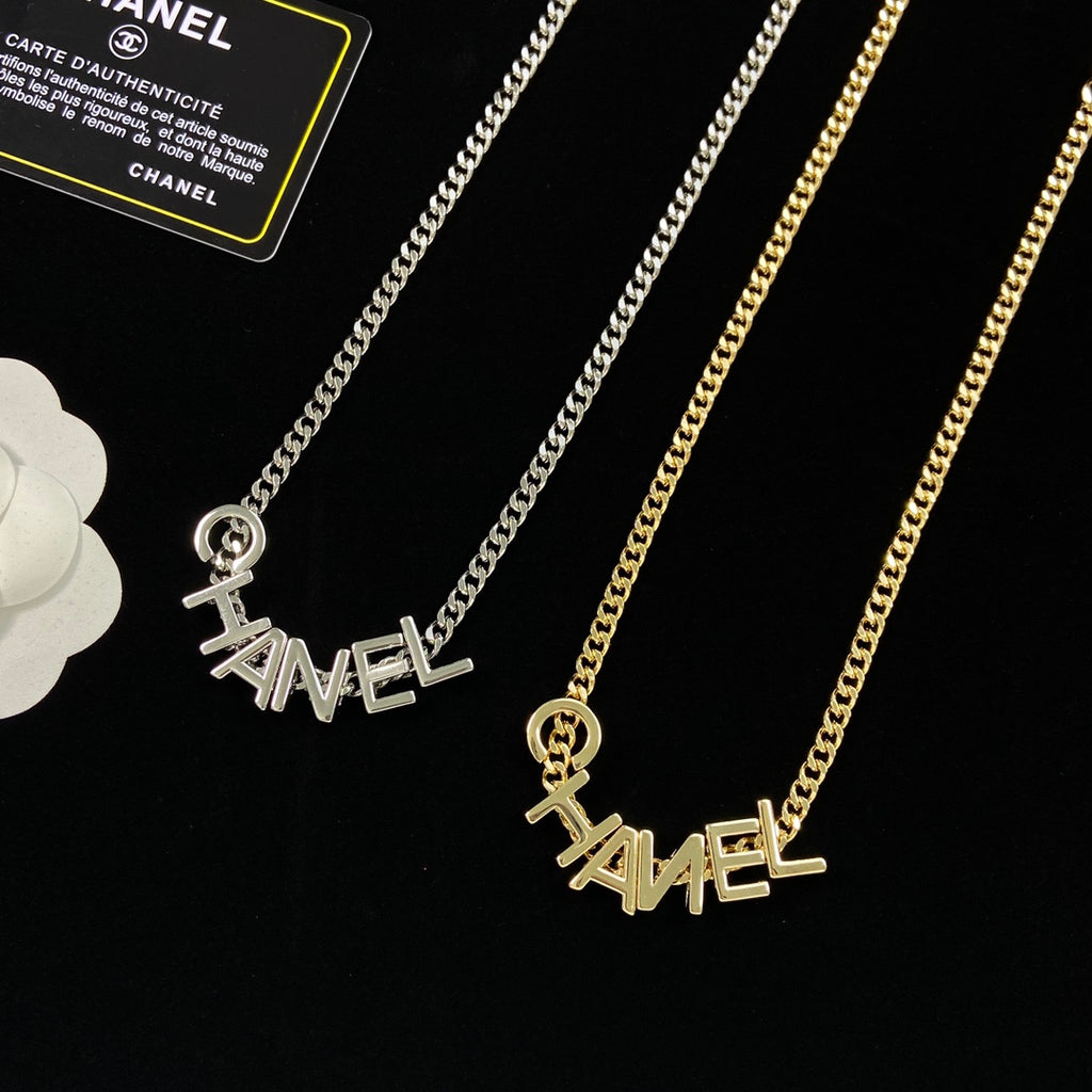 Letter Charm Cuban Chain Necklace