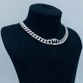Cuban Link Double Ring Lion Head Jewelry Set