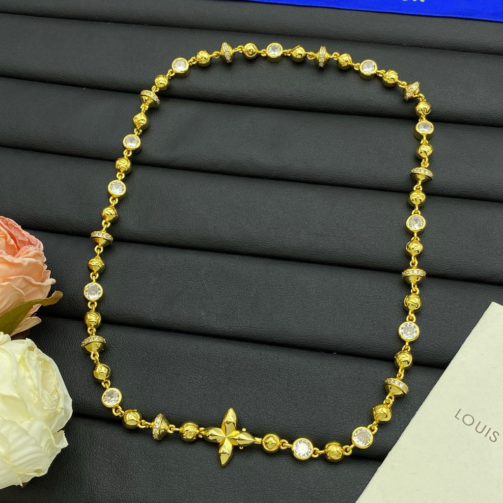 Crystal Bezel & Four-Petal Star Charm Full Station Set