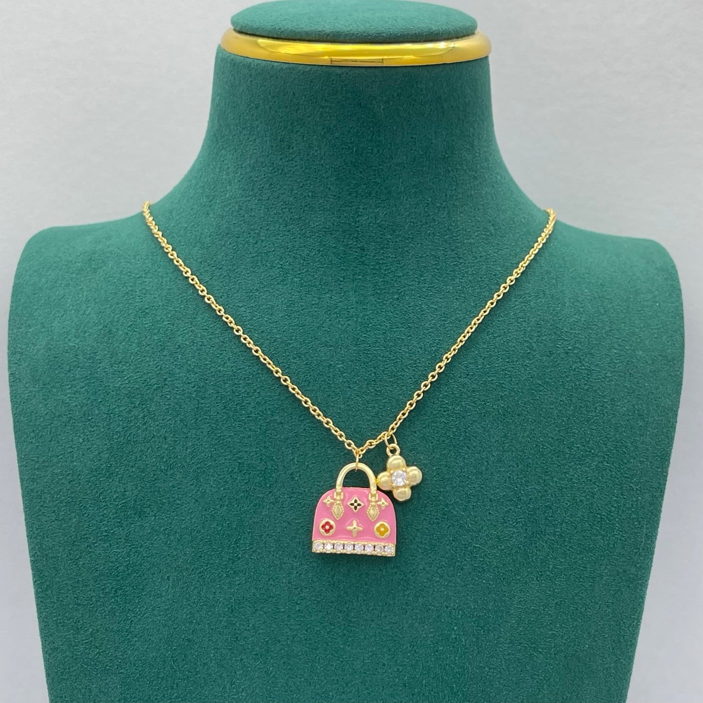 Sweet Monogram Mini Purse Charm Jewelry Set