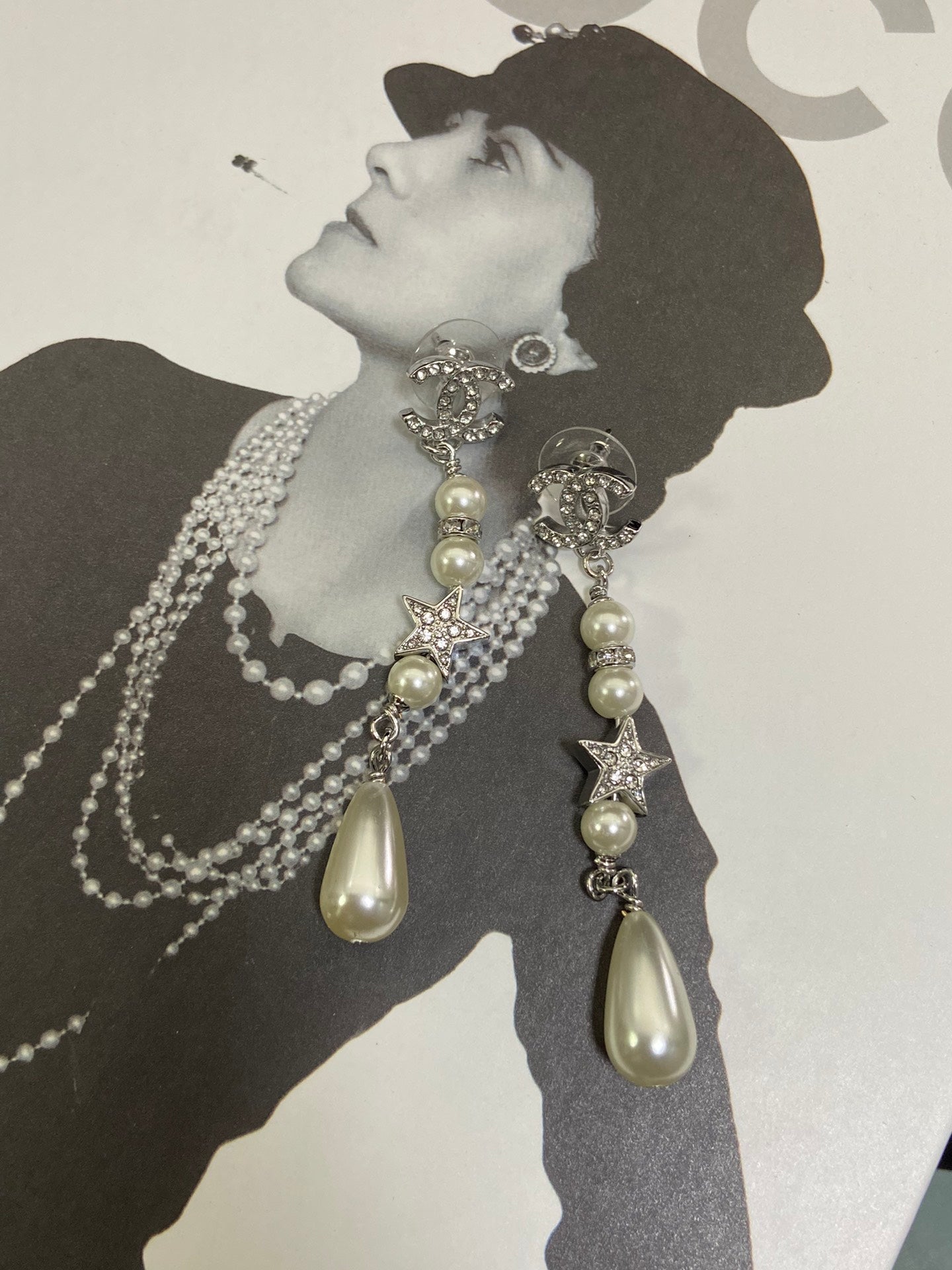 Pearl & Crystal Bow Pendant Necklace & Earrings Set