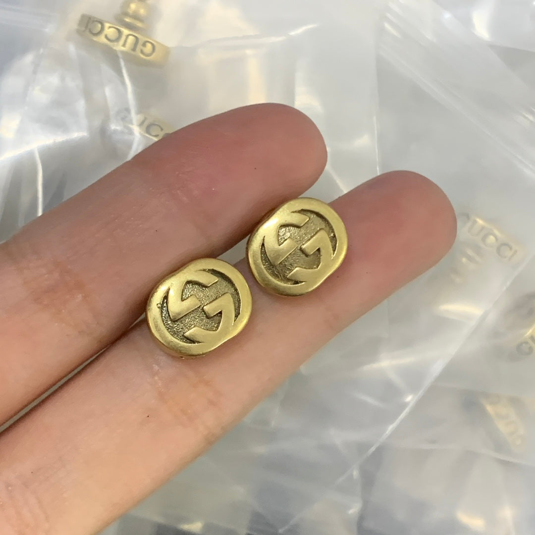 Vintage Square Link Logo Pendant Jewelry Set