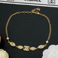 Marquise Crystal & Pearl Charm Necklace & Bracelet Set | Gold-Tone