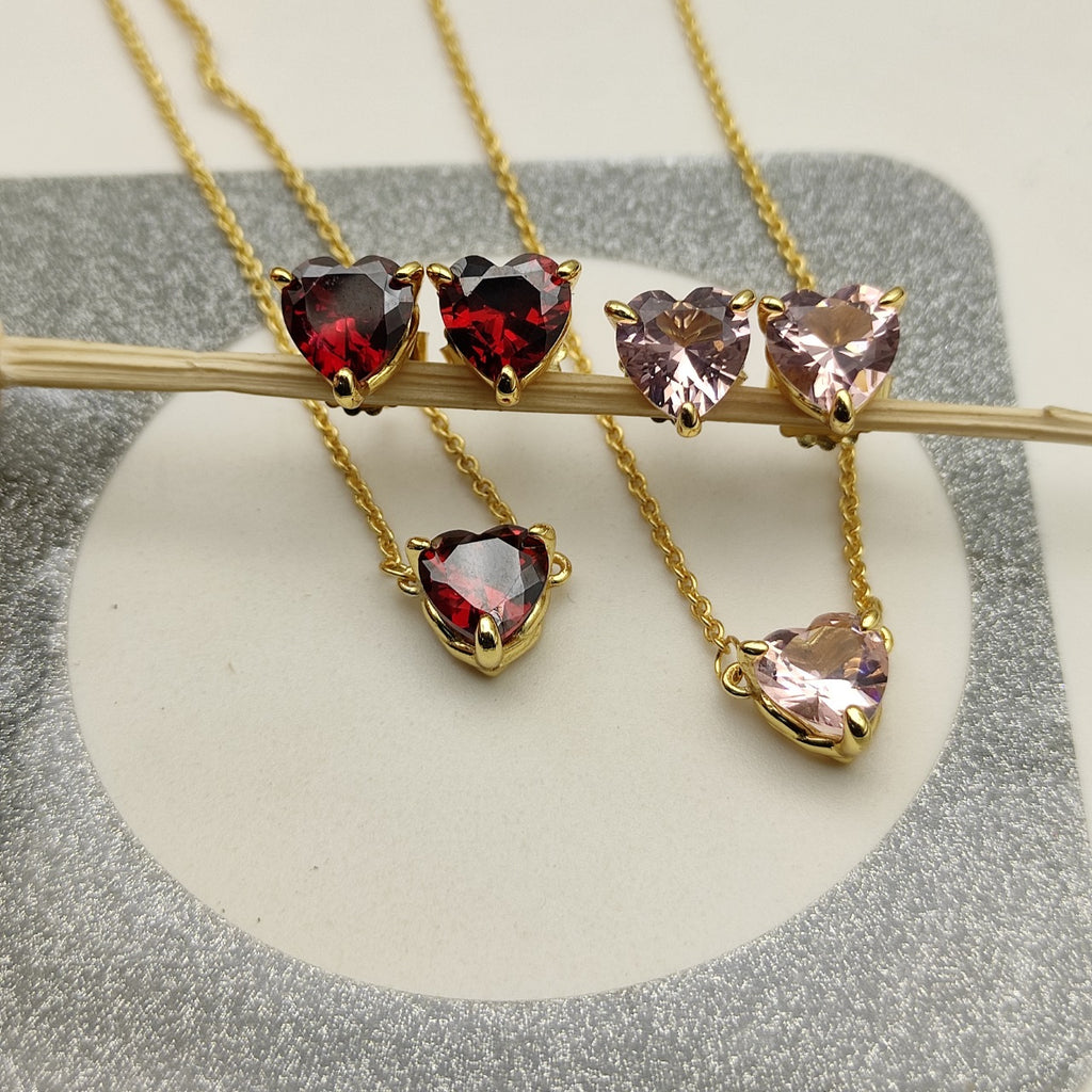 Golden Heart Crystal Jewelry Set