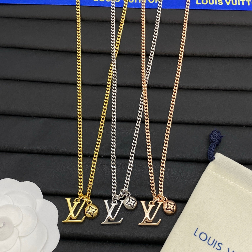 Monogram Letter & Star Charm Cuban Chain Necklace