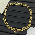 Chunky Mixed Link Chain Bracelet with Round Medallion Charm