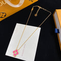 Sweet Pink Enamel Clover Blossom Charm Set