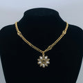 Gold Pearl Daisy Flower Logo Jewelry Set