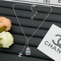Crystal Heart Perfume Bottle Pendant Necklace