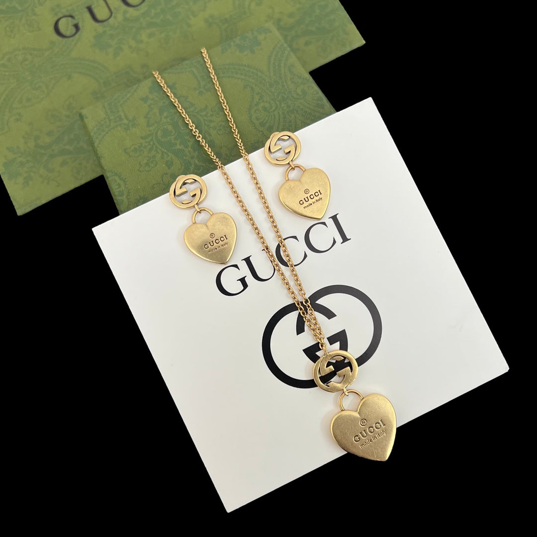 Heart Logo Drop Jewelry Set