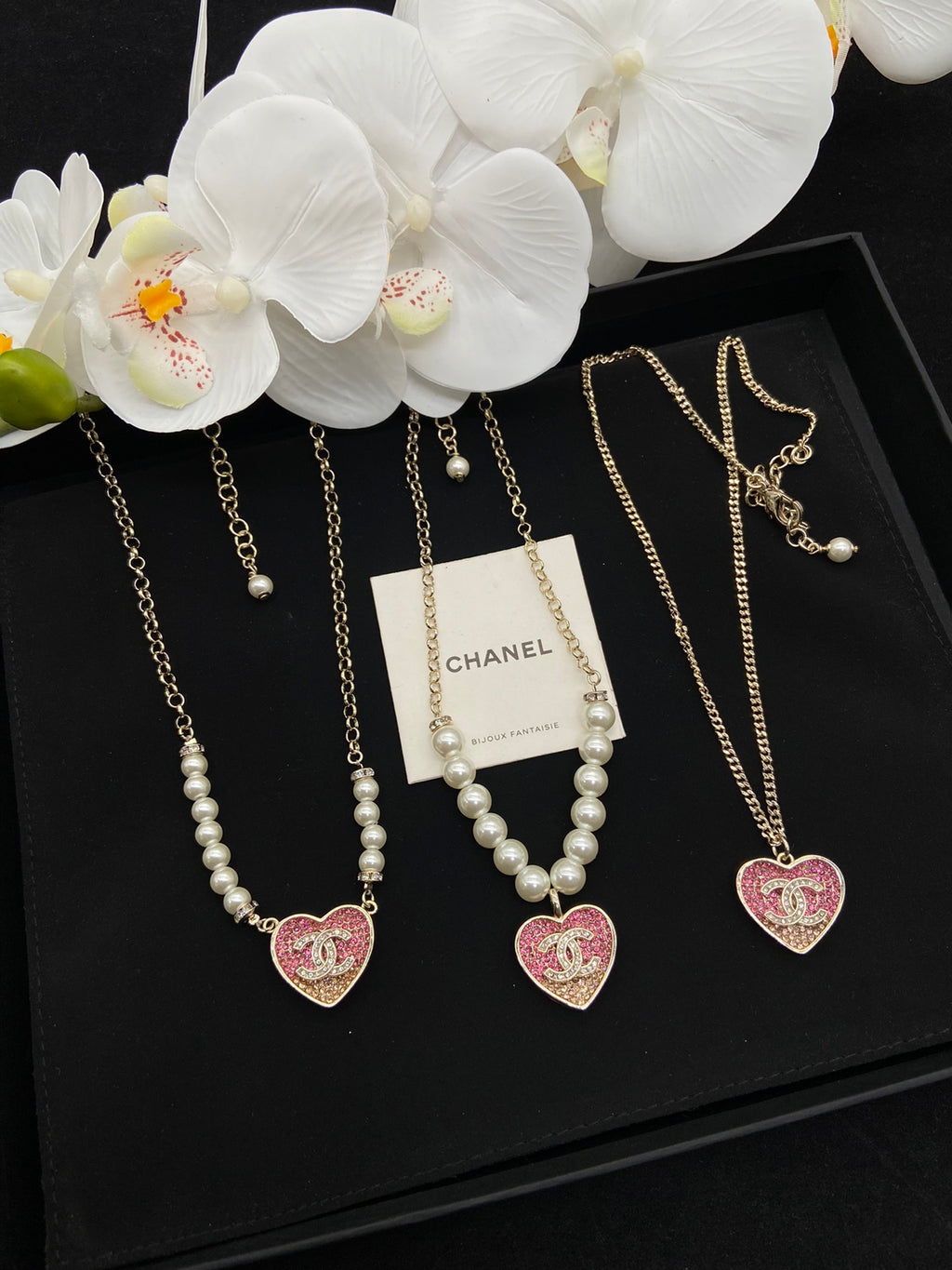 Pink Crystal Heart Set