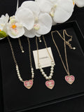 Pink Crystal Heart Set
