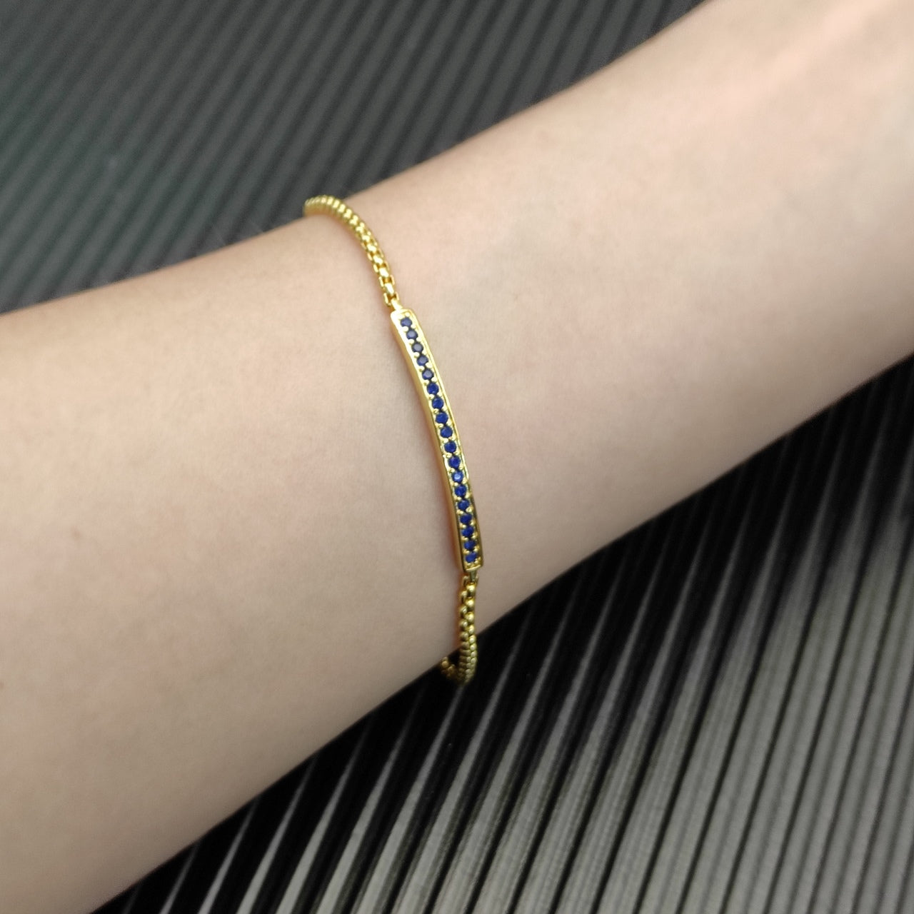 Multi-Color CZ Bar Pendant Necklace & Bracelet Set