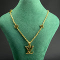 Monogram Logo Station Long Chain Necklace