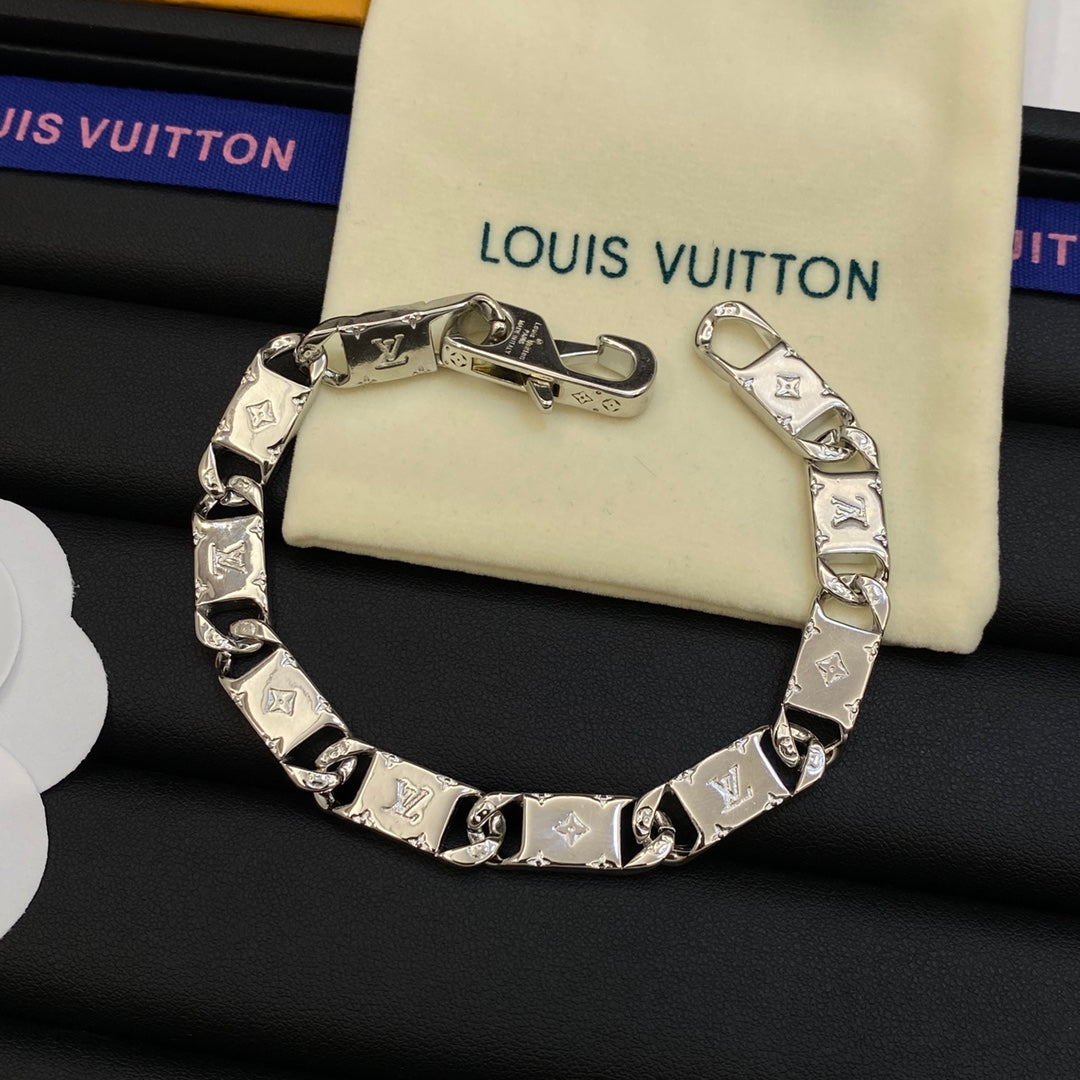 Bold Monogram Tile Cuban Chain Set