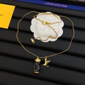 Logo Letter & Monogram Cylinder Vial Pendant Necklace