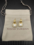 Pavé Halo Cushion Gemstone Drop Earrings