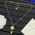 Pearl Hot Air Balloon Chain Cage Pendant Necklace