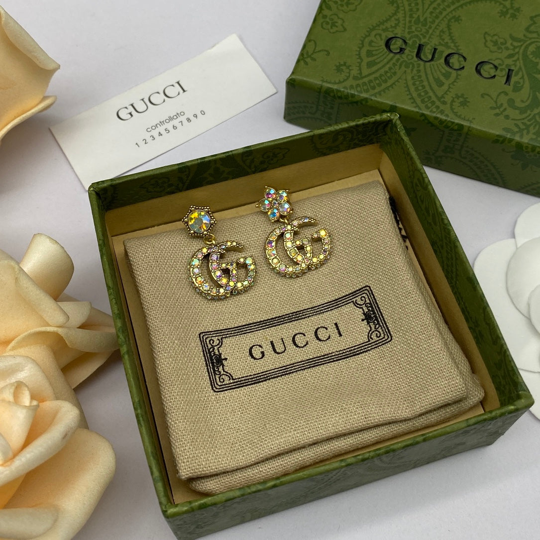 Citrine Crystal Daisy Logo Curb Chain Jewelry Set