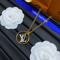 Circle Monogram Pendant Necklace
