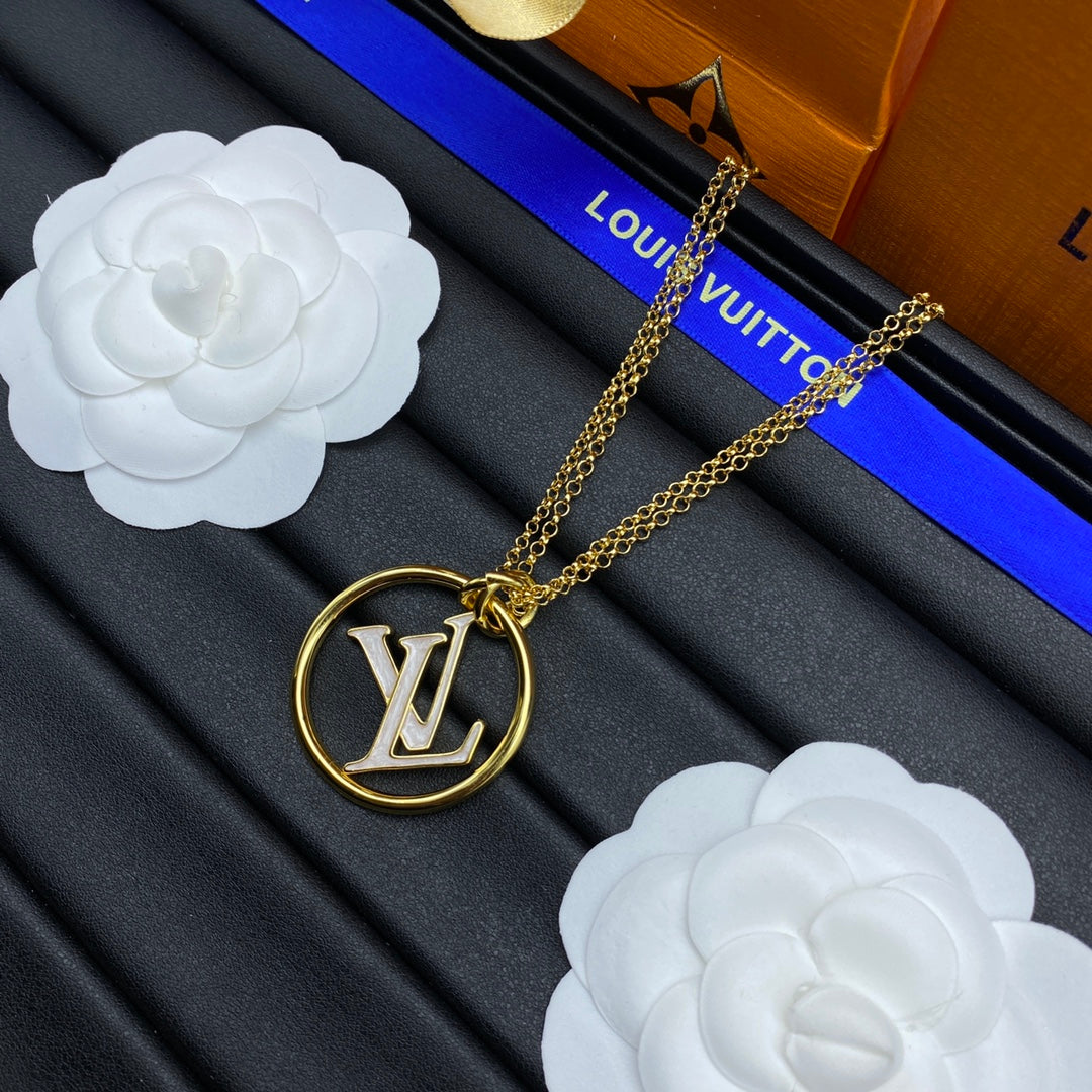 Circle Monogram Pendant Necklace