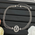 Crystal Swirl Jewelry Set – Multi-Chain Choker, Pendant Necklace & Stud Earrings